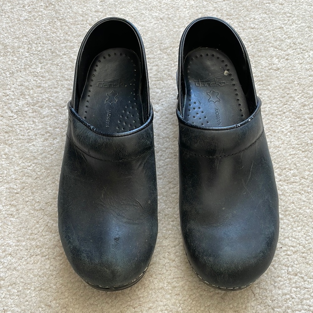 Dansko Black Leather Professional Clog